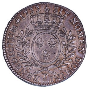 monnaie royale demi écu louis xv 1733 T Nantes revers