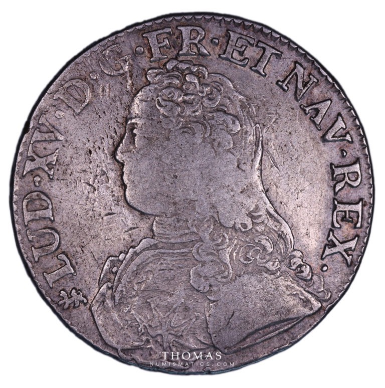 monnaies royales françaises écu louis xv 1739 T Nantes avers