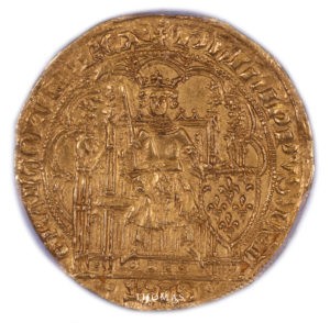 Avers de l'écu d'or à la chaise de Philippe VI gradée PCGS MS 63