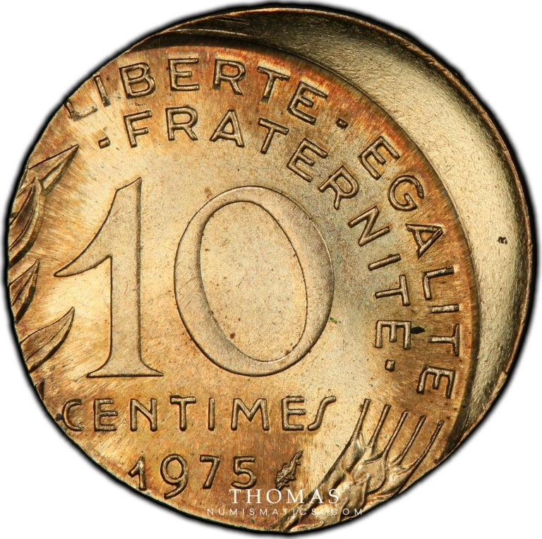 Superbe revers de monnaie fautée de 10 centimes Marianne frappée sur flan de 5 centimes