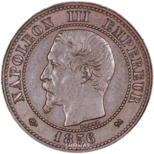 2 centimes napoléon fautée uniface 1856 B rouen avers