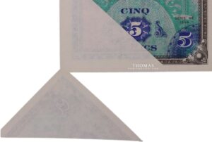 Banknote treasure 5 francs obverse
