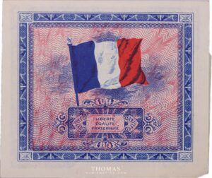 Banknote treasure 5 francs reverse