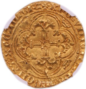 charles vii royal d'or poitiers ngc ms 63 revers