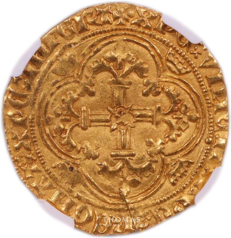 charles vii gold royal dor poitiers ngc ms 63 reverse