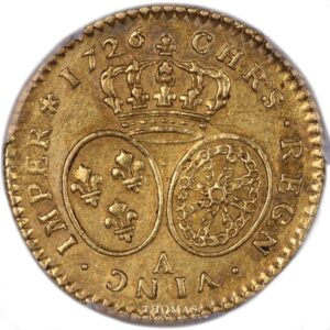 Half gold louis or trésor mouffetard 1726 A reverse