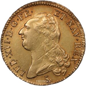 gold double louis xvi or 1786 T Nantes obverse