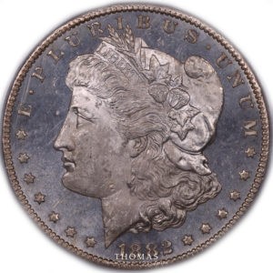 états unis 1 dollar morgan 1882 CC avers