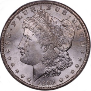 états-unis 1 dollar Morgan 1881 CC avers