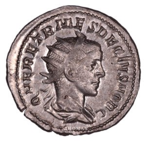 Monnaie romaine antique splendide Herennius etruscus avers