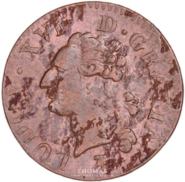 Louis XVI Liard 1788 B rouen avers