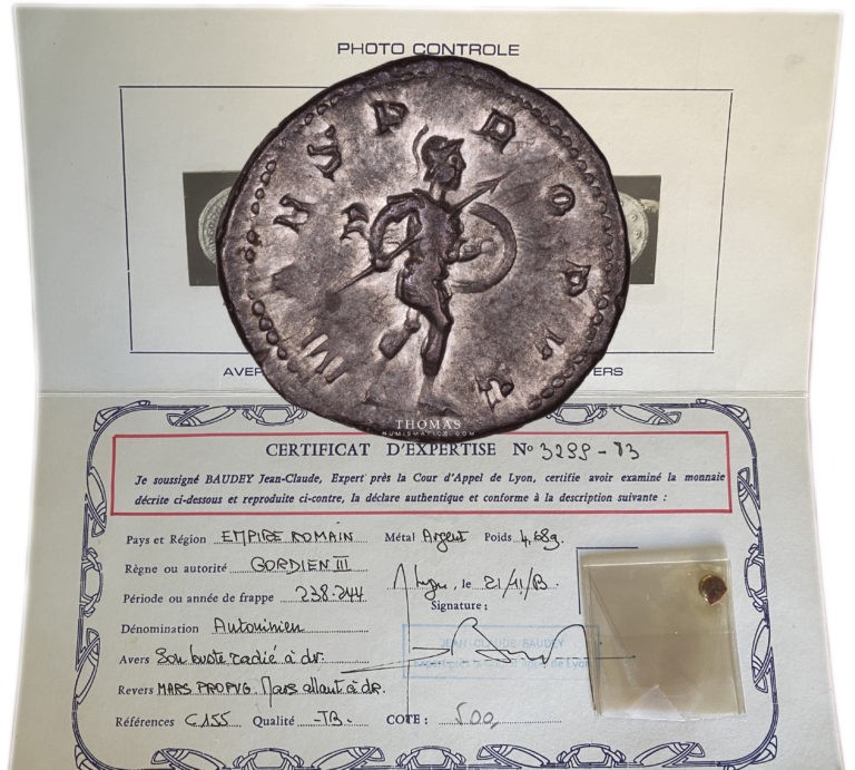 monnaie romaine antique du revers gordien III
