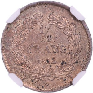 quart franc 1832 W Lille louis philippe revers