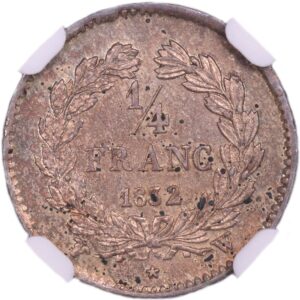 quarter franc 1832 W Lille louis philippe reverse