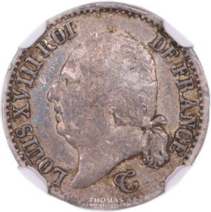Quart franc louis xviii toulouse 1817 M avers