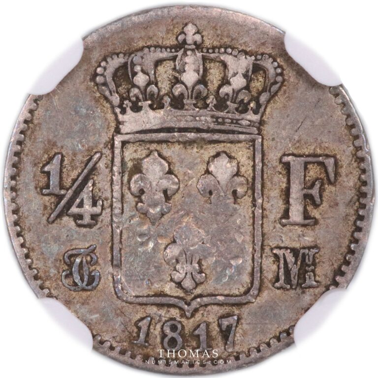 Quarter franc louis xviii toulouse 1817 M reverse