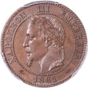 obverse 2 centimes 1861 pattern napoleon uniface obverse