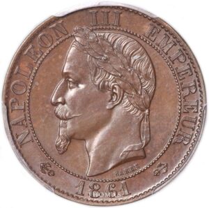 obverse 5 centimes pattern napoleon III obverse