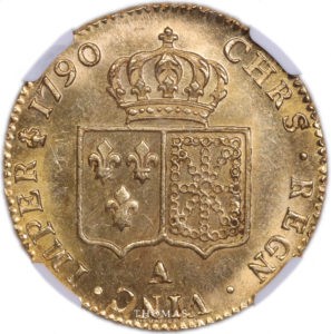 double louis xvi or 1790 A revers