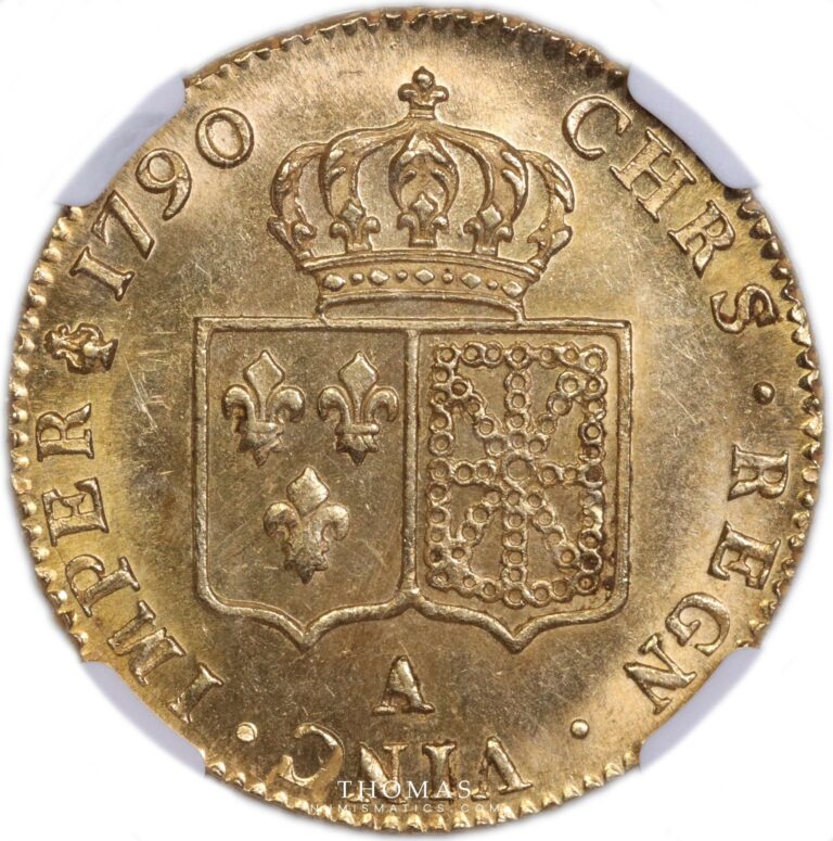 double louis xvi or 1790 A reverse NGC MS 62