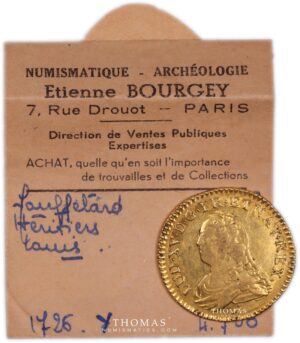 sleeve gold louis or lunettes louis xv 1726 Y bourges The Treasure of Rue Mouffetardétiquette louis or lunettes louis xv 1726 Y bourges tresor de la rue mouffetard