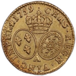 gold louis or bandeau louis xv 1759 A reverse