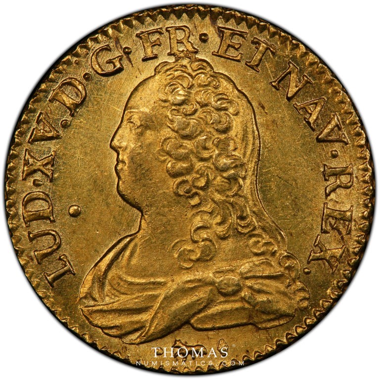 Louis XV - 1738 A louis or aux lunettes - SPL - avers