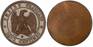 PCGS essai revers 2 centimes napoleon 1861