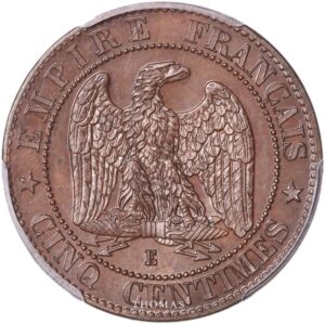 Pattern reverse 5 centimes napoleon III obverse