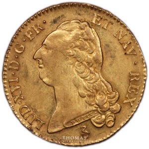 Monnaies royales françaises Double louis XVI 1786 A paris avers -2