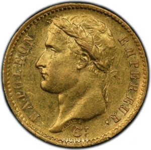 gold 20 francs or 1813 utrecht obverse