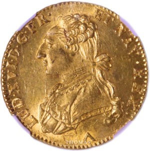 Monnaie Louis xvi Double louis or habille 1778 W avers NGC MS 63