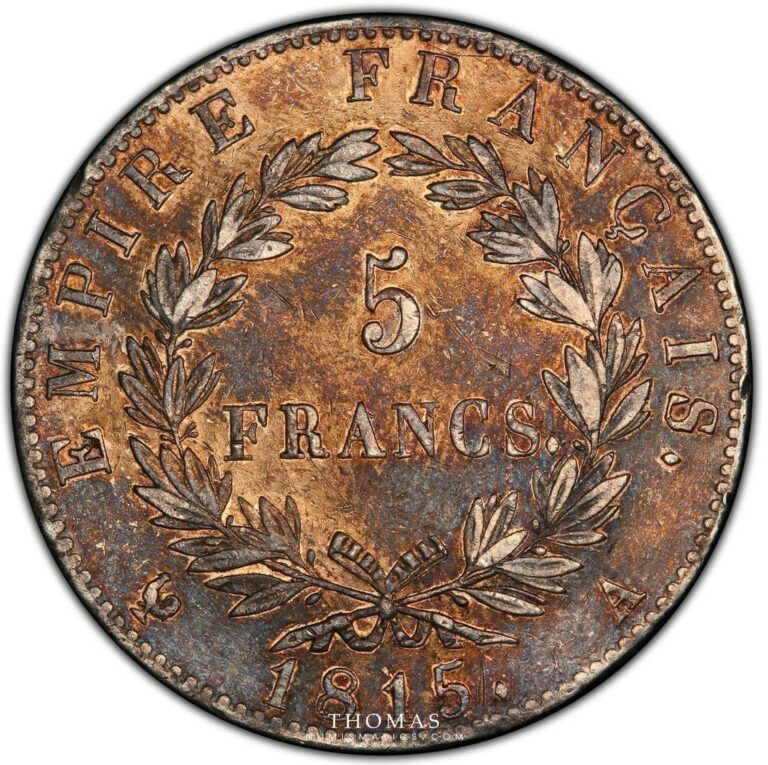 5 Francs Cent Jours 1815 A Napoleon reverse