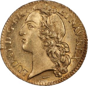 Louis or gold bandeau 1740 W Lille treasure of the rue mouffetard obverse