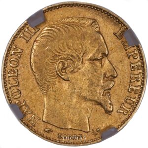 gold Montecatini old fake 20 francs or obverse