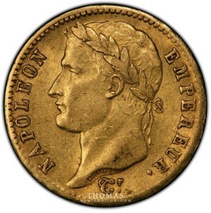 napoleon 20 francs or 1813 W PCGS AU 58 avers