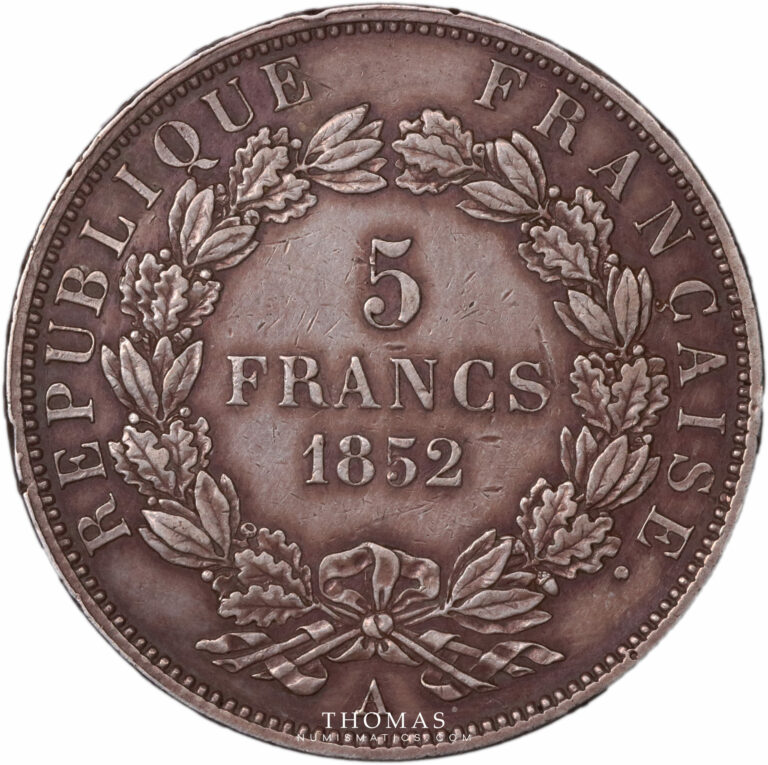reverse 5 francs napoléon satiric pope pie IX