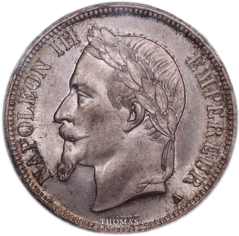 5 francs napoleon 1868 A NGC MS 65 avers