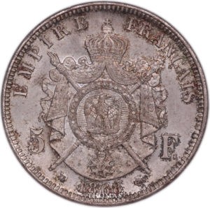 5 francs napoleon 1868 A NGC MS 65 revers