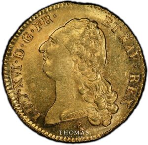 Double louis xvi gold or 1786 A treasure vendee PCGS MS 62 obverse