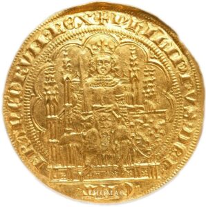 ecu or chaise ngc ms 63 philippe VI avers
