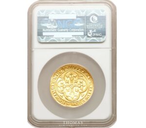 ecu or gold chaise ngc ms 63 philippe VI certification reverse