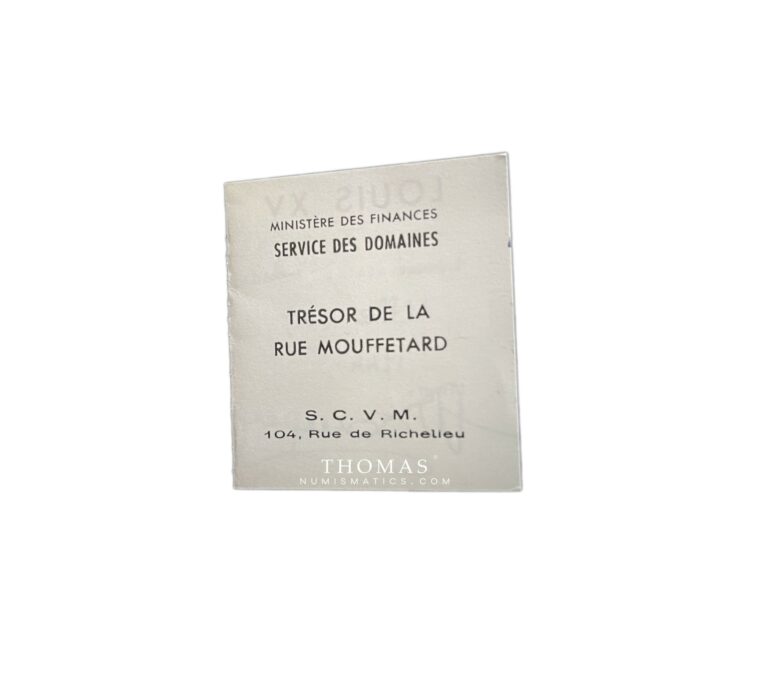 etiquette trésor mouffetard vente 30 Avril 1953