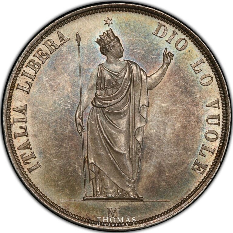 Italie 5 lire milan PCGS MS 61 avers