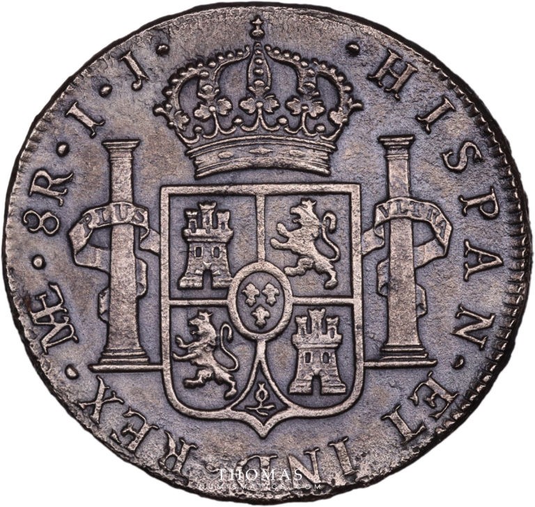 Lima Peru 8 reales Charles IV revers shipwreck santa Leocadia
