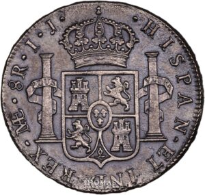 Lima Peru 8 reales Charles IV reverse shipwreck santa Leocadia