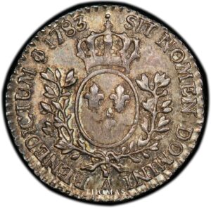 Reverse french coin Louis xvi buste fort vingtième 1783 A second semester PCGS MS 62