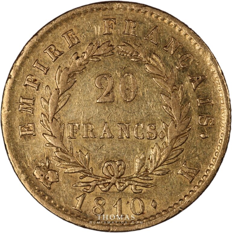 20 francs gold or 1810 K reverse