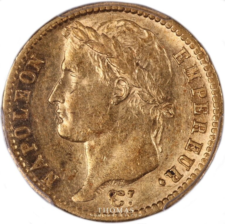 20 francs or gold 1813 W PCGS AU 55 obverse