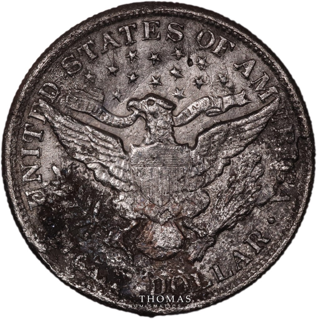 demi dollar 1904-8 USA revers tresor Sulphur Springs